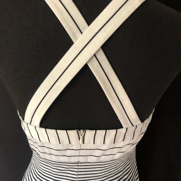 Evan-Picone Dress Fitted Bodice Cross Straps Size 4 - Picture 4 of 6